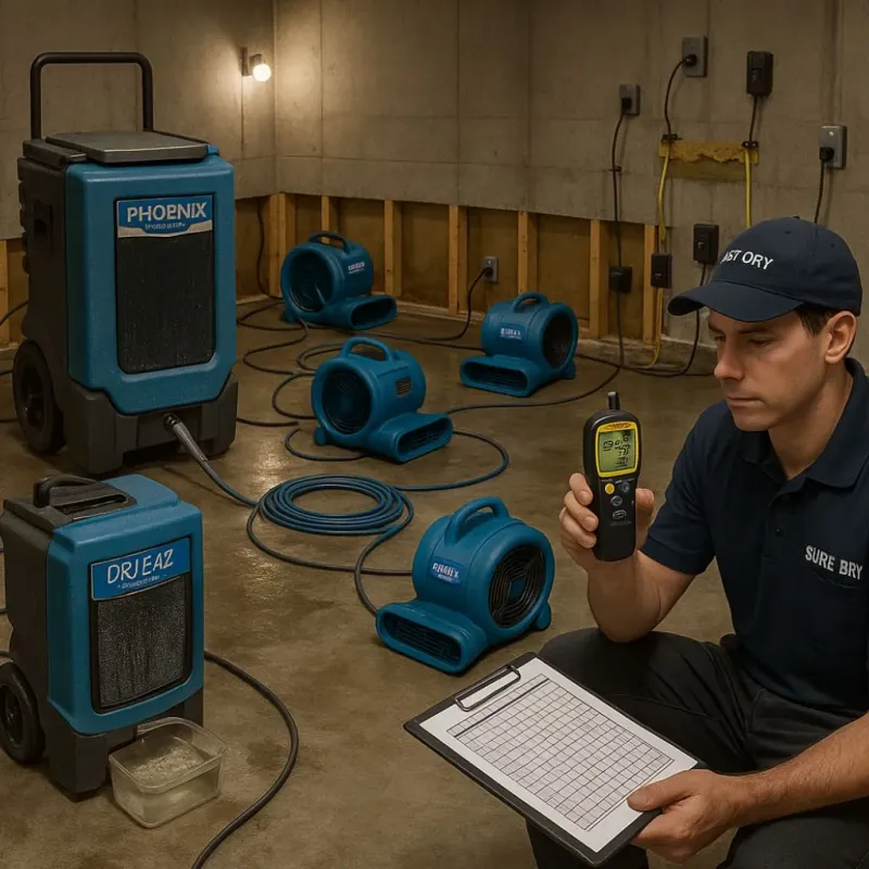 Structural Drying and Dehumidification process in Dundee, MI